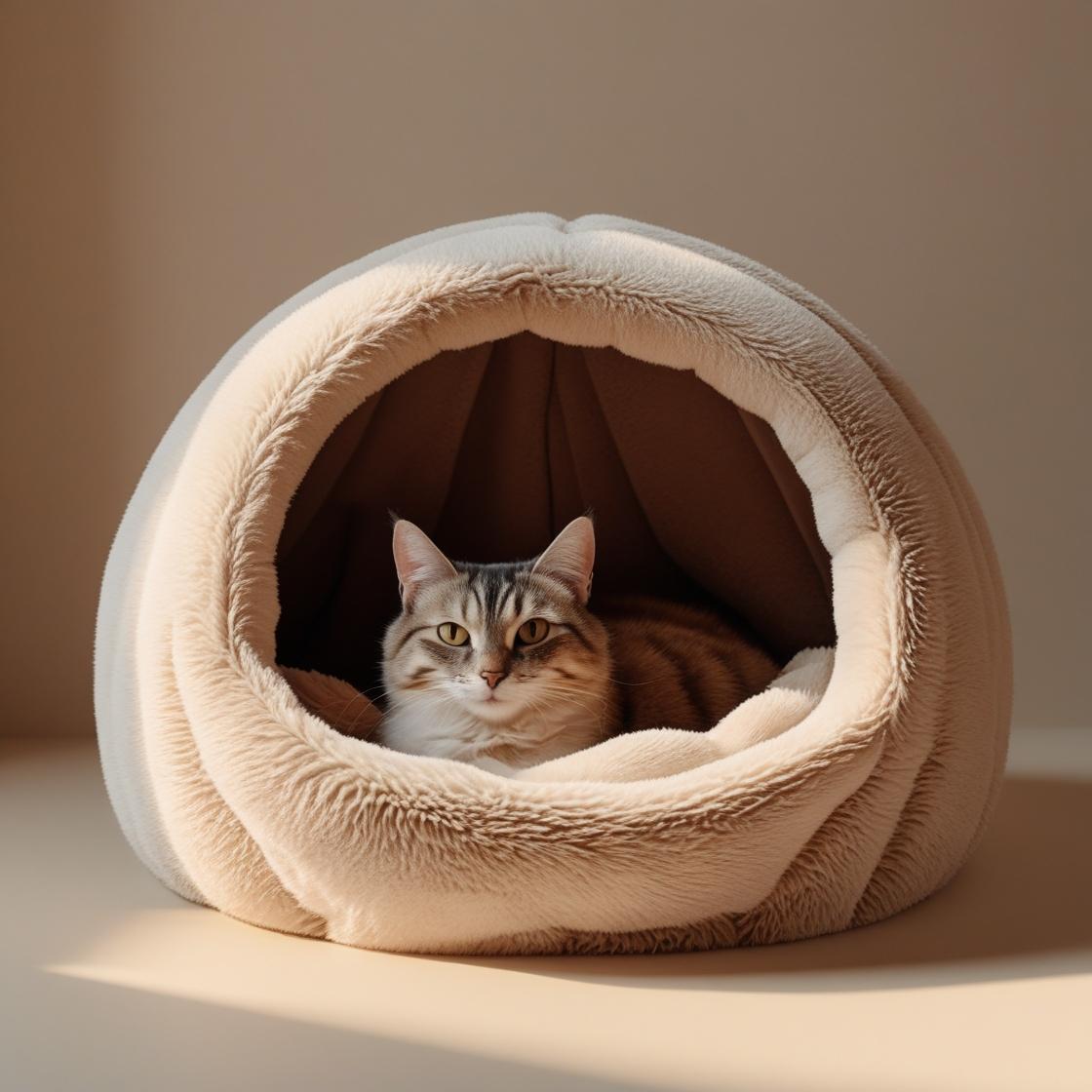 All Season Cat Bed — Soft & Warm Enclosed Pet House for Cats & Small Dogs | Easy to Clean & Durable