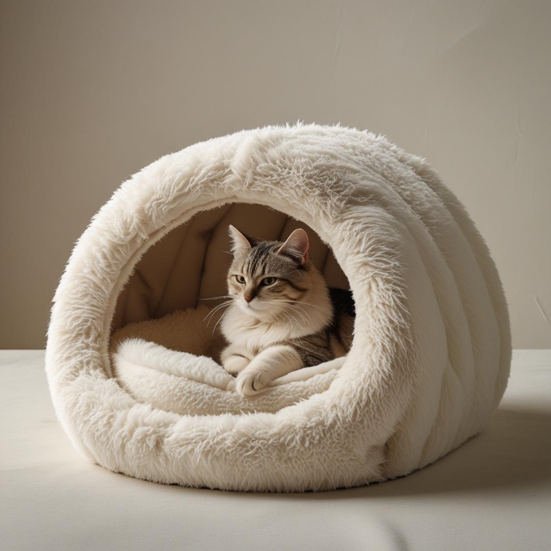 All Season Cat Bed — Soft & Warm Enclosed Pet House for Cats & Small Dogs | Easy to Clean & Durable