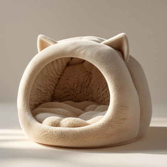 All Season Cat Bed — Soft & Warm Enclosed Pet House for Cats & Small Dogs | Easy to Clean & Durable