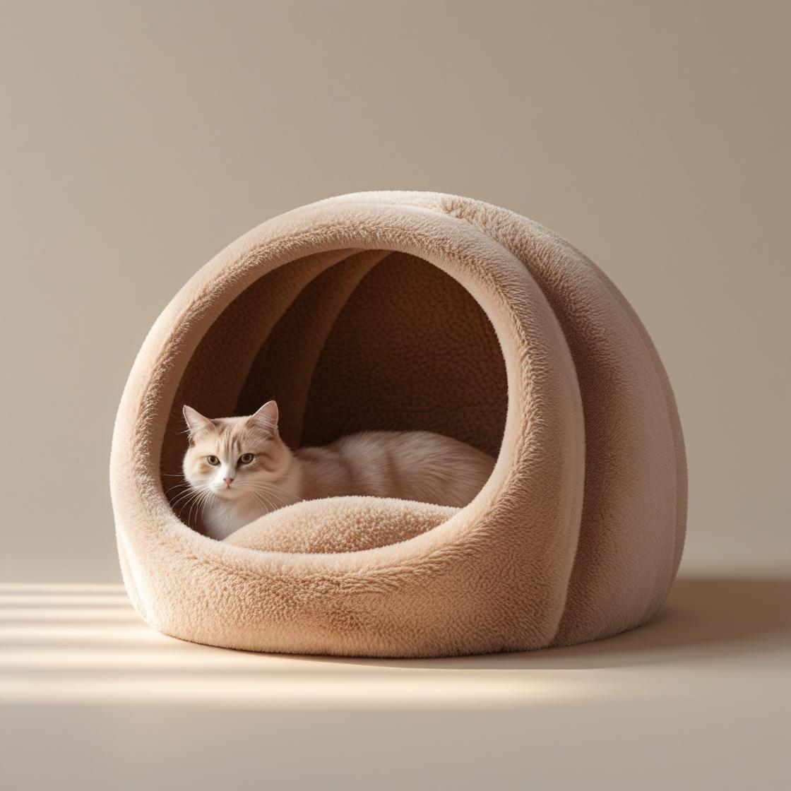 All Season Cat Bed — Soft & Warm Enclosed Pet House for Cats & Small Dogs | Easy to Clean & Durable